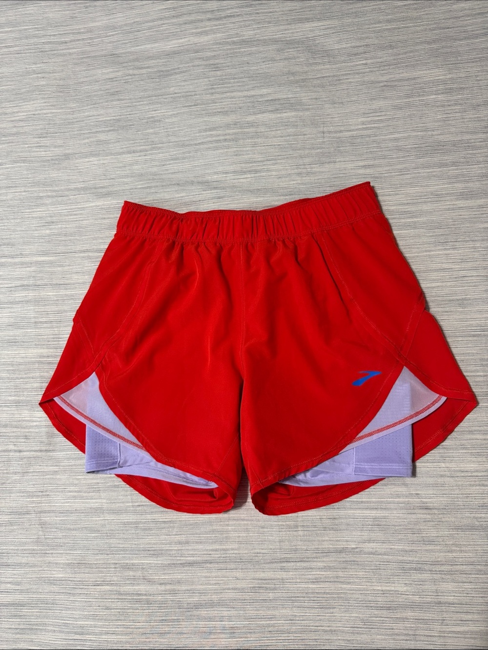 Brooks Chaser 2-in-1 Compression Liner Running Shorts Red Lavender Small S